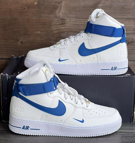 Men's Air Force 1 White Blue Shoes 0281 Men's Air Force 1 White Blue Shoes 0281